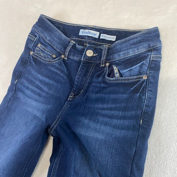 Ladies Dark Wash High Rise Demin Fleece Lined Jeans 2 x 27 - Picture 2 of 12